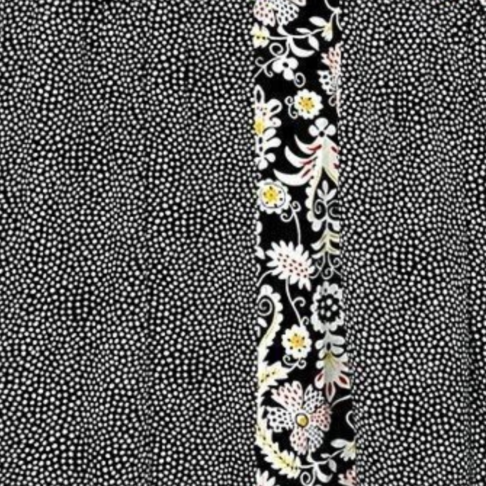 Boden Mollie patchwork polka dots V-neck black Arabesque midi dress size 6R - Picture 5 of 14